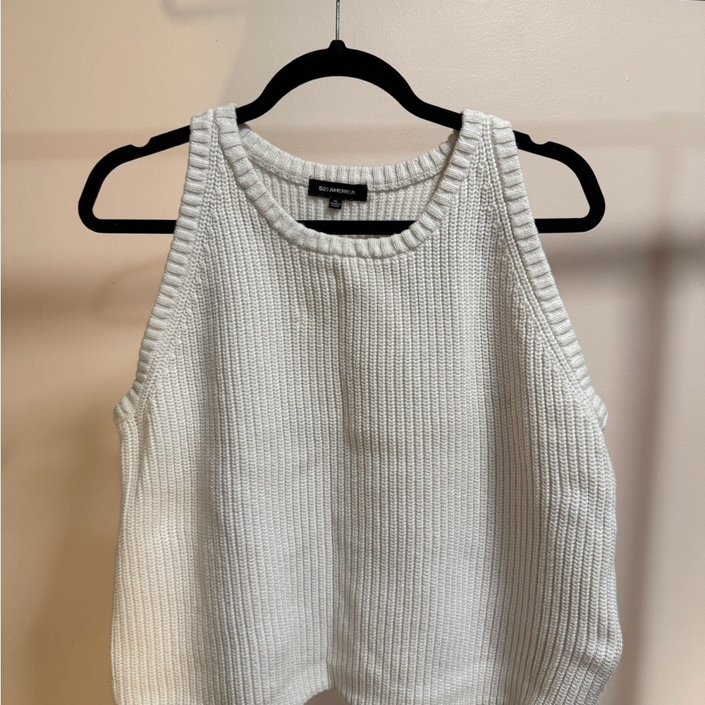 525 America Gray Ribbed Sleeveless Tank Top